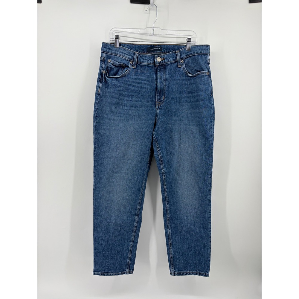 Aeropostale Womens 14 Blue Mom Jeans‎ High Rise Tapered Relaxed Fit Medium Wash